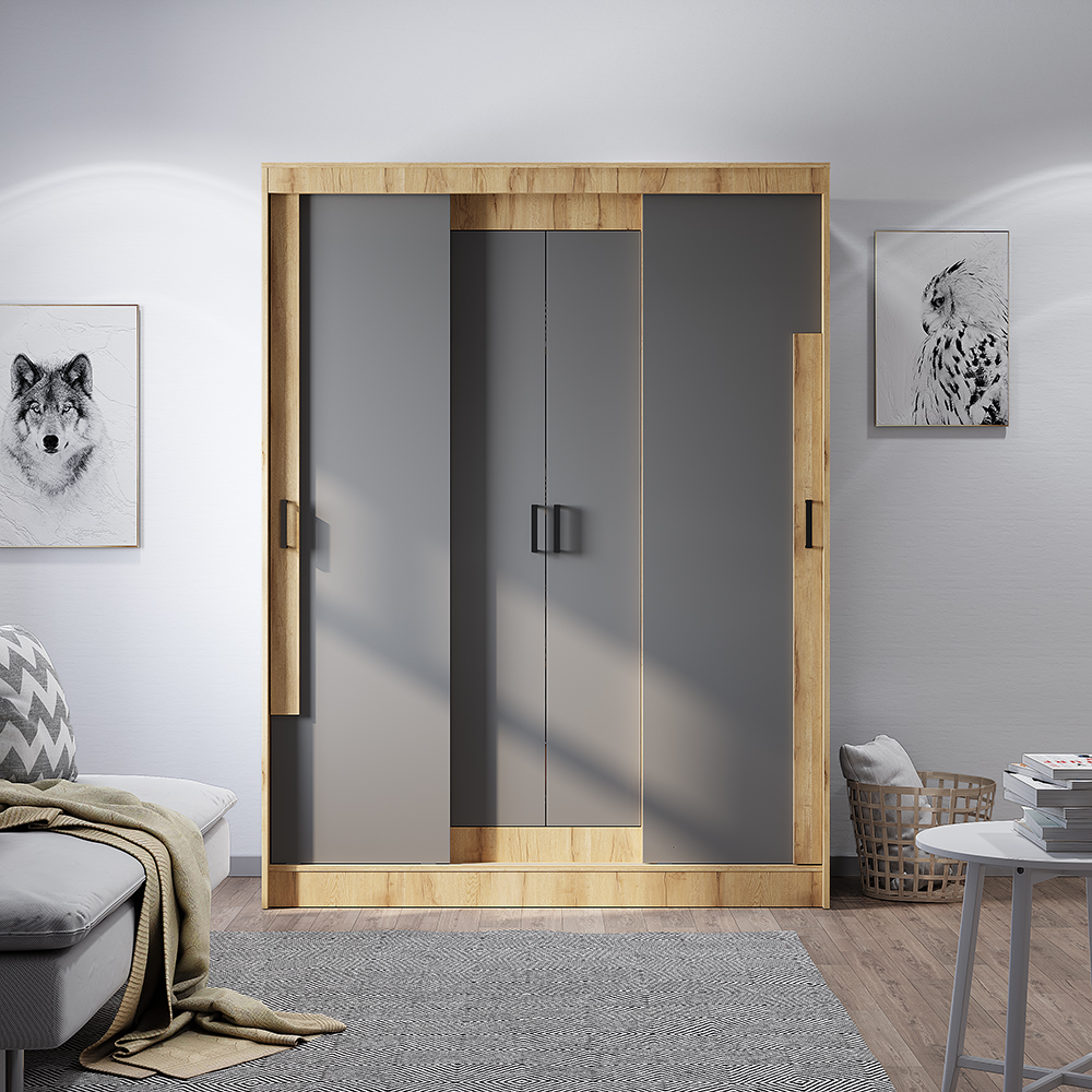 "Смарт" Шкаф-купе ШКК-06 (Крафт/графит)