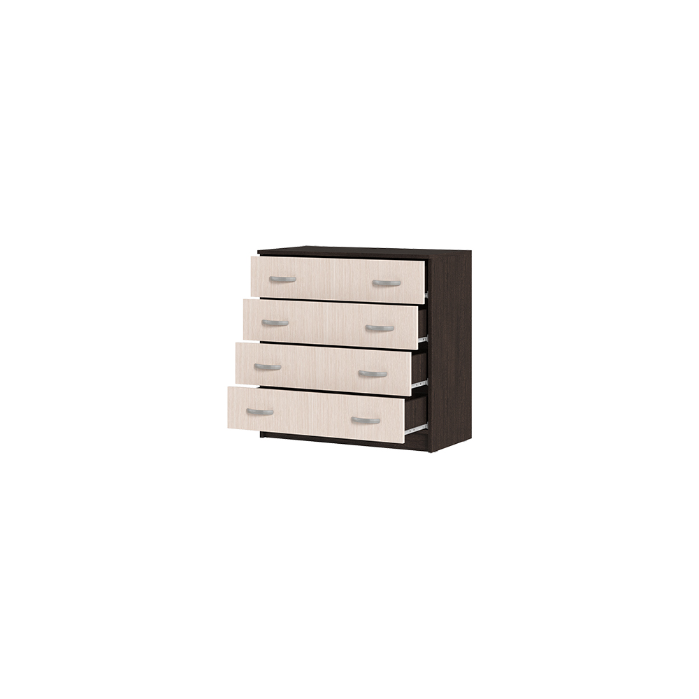 Спальня БАСЯ КМ 554-М комод 4 ящика (0,8х0,79х0,41) фасад БЕЛФОРТ/корпус ВЕНГЕ СНЯТО