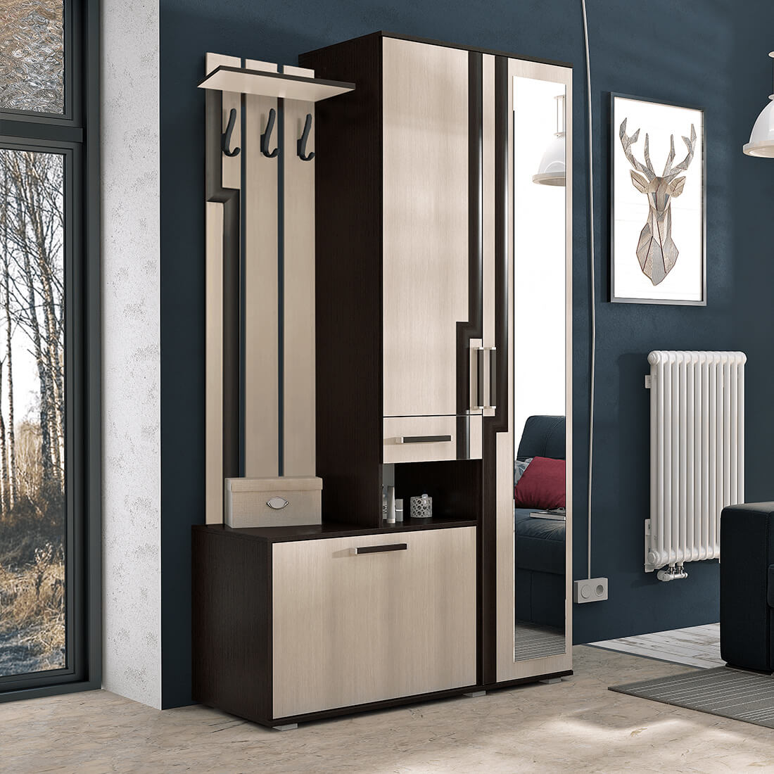 "Лира" Прихожая 1,20 венге/лоредо "BTS" СНЯТО