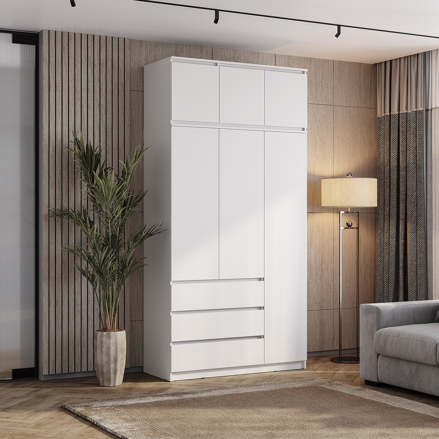 "Симпл" Шкаф 3-х створчатый ШК-08 Белый