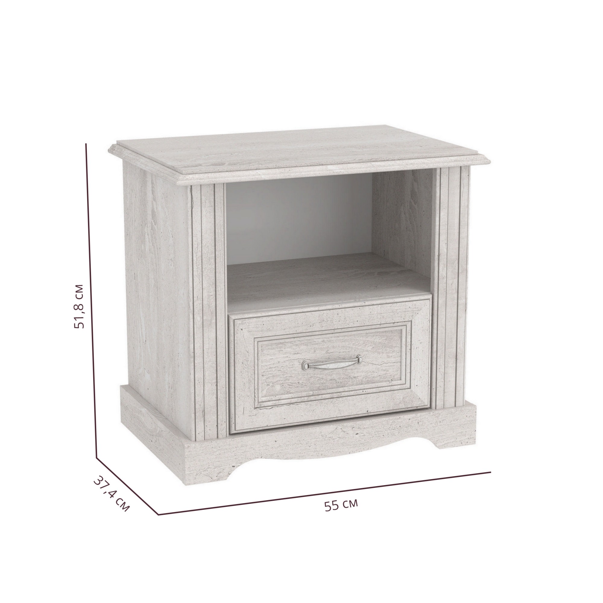 32.17 Тумба прикроватная "Сохо"(бетон пайн белый)