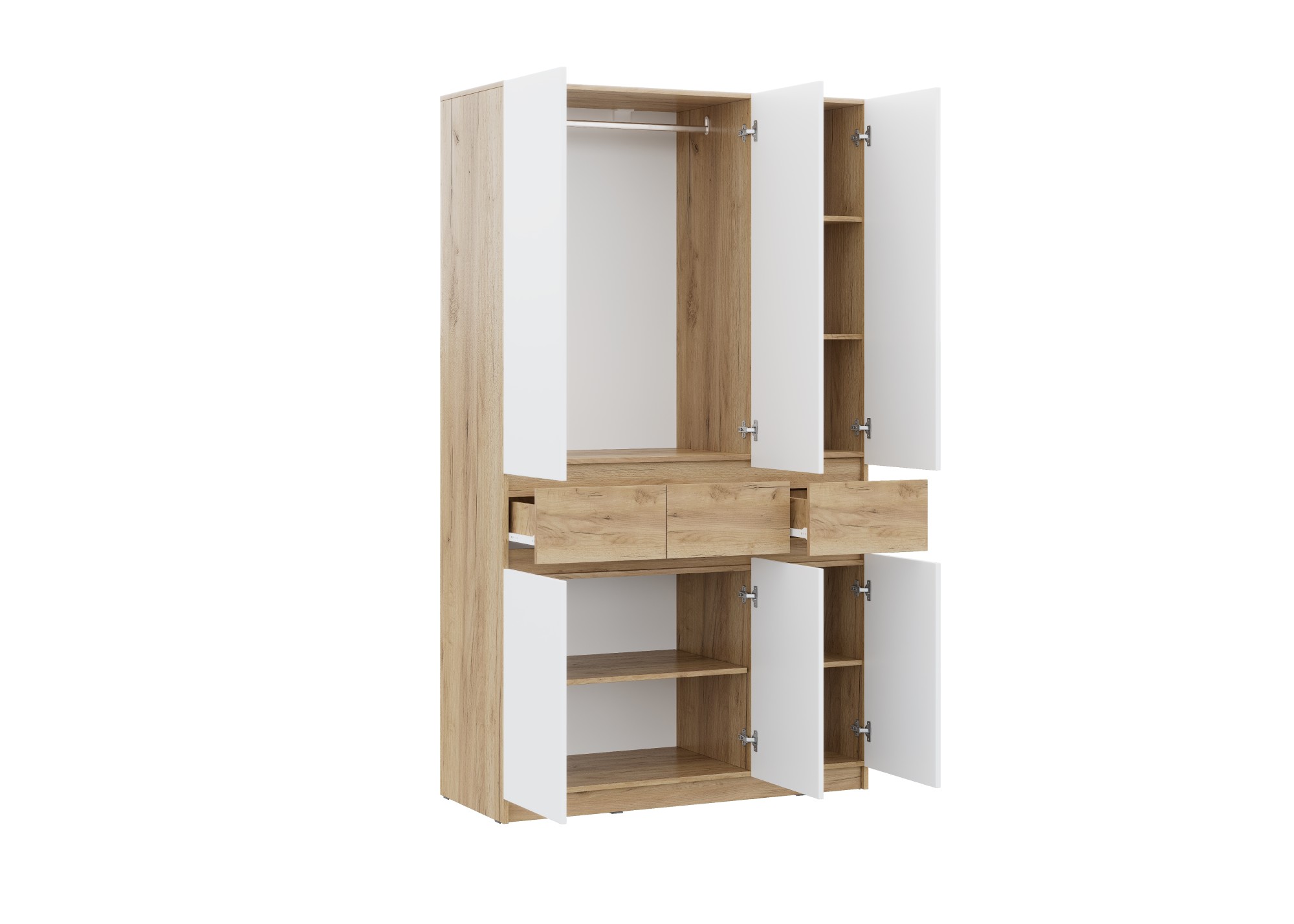 БОСТОН ЛАЙТ Шкаф ШК-003 (3-ств.) Дуб Крафт золотой/Белый (Гладкий)