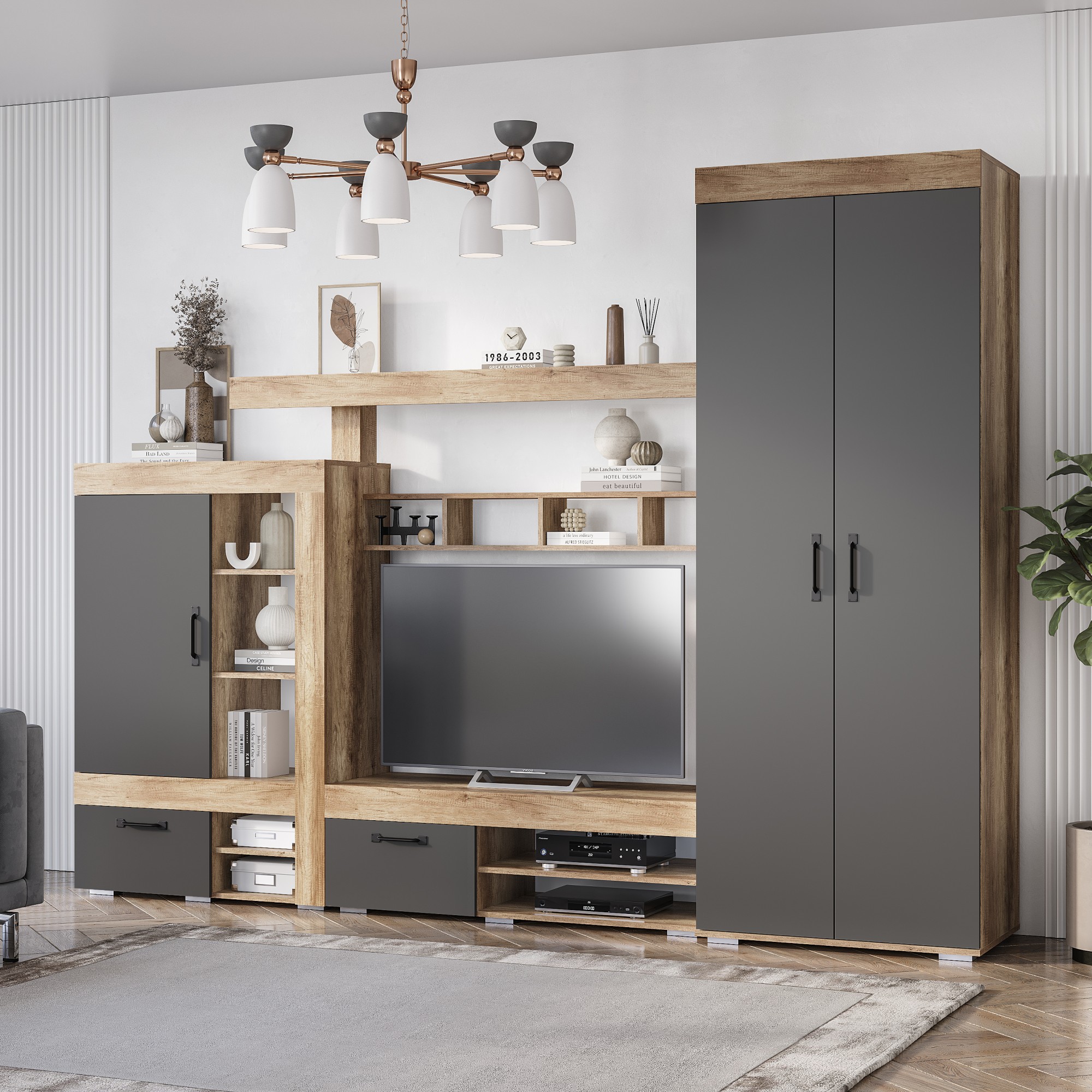 "Прима" Полка навесная АН-01 Дуб каньон