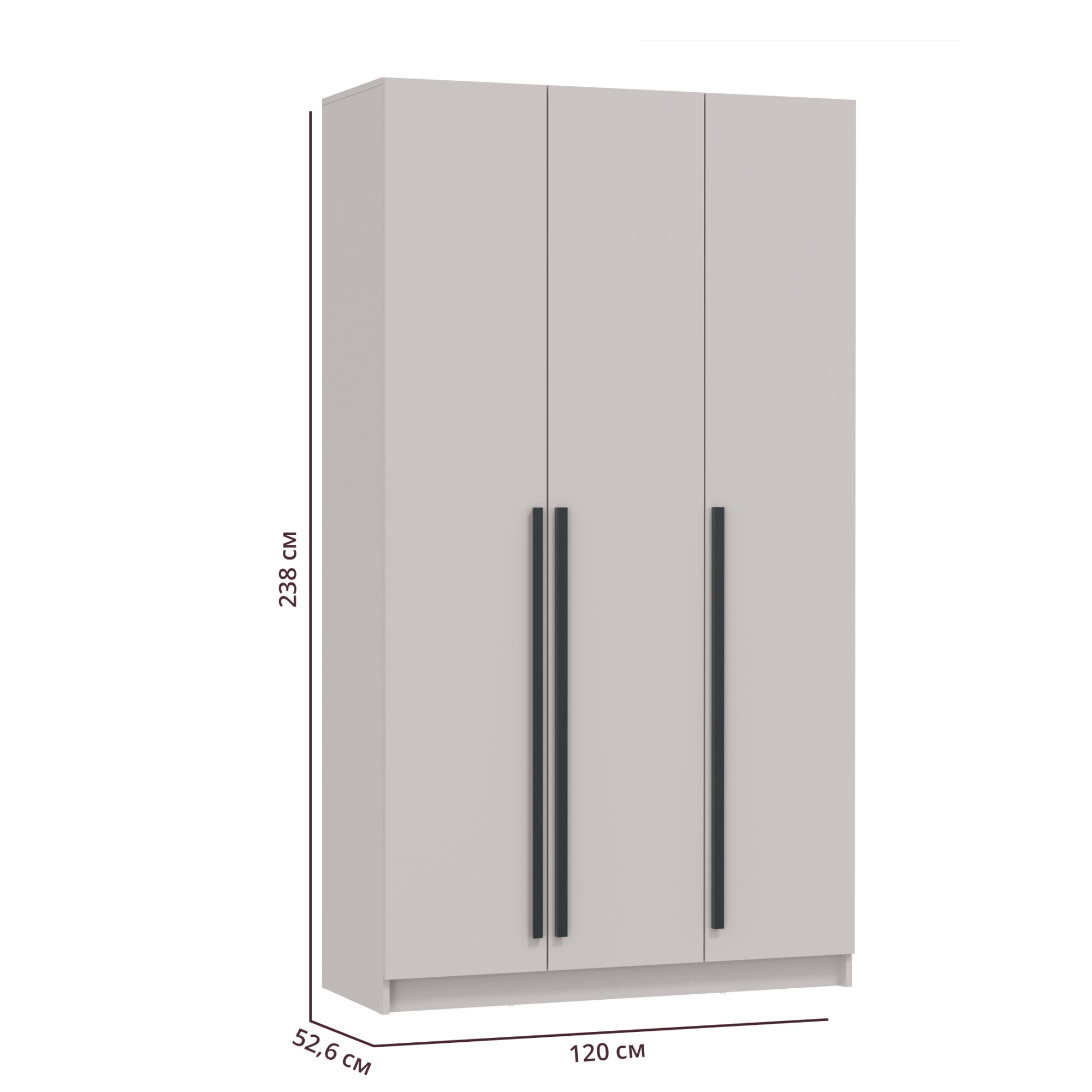 Шкаф для одежды 67.12 "Брандо" (3-х дв.) (ЛДСП кашемир) (h2400)
