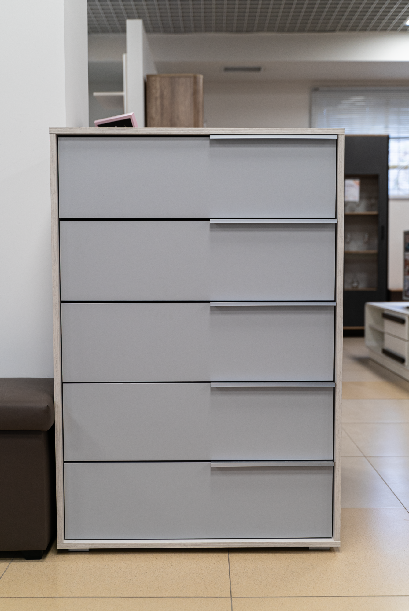 Комод 57.04 "Аданте" (ясень анкор светлый / серый)