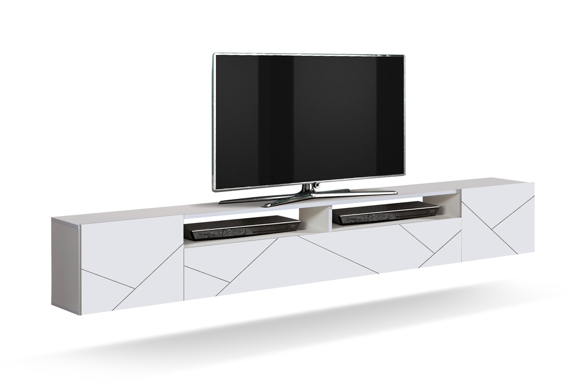 Тумба "Прага" (фасад ПВХ с фрезеровкой) (белый / софт белый)