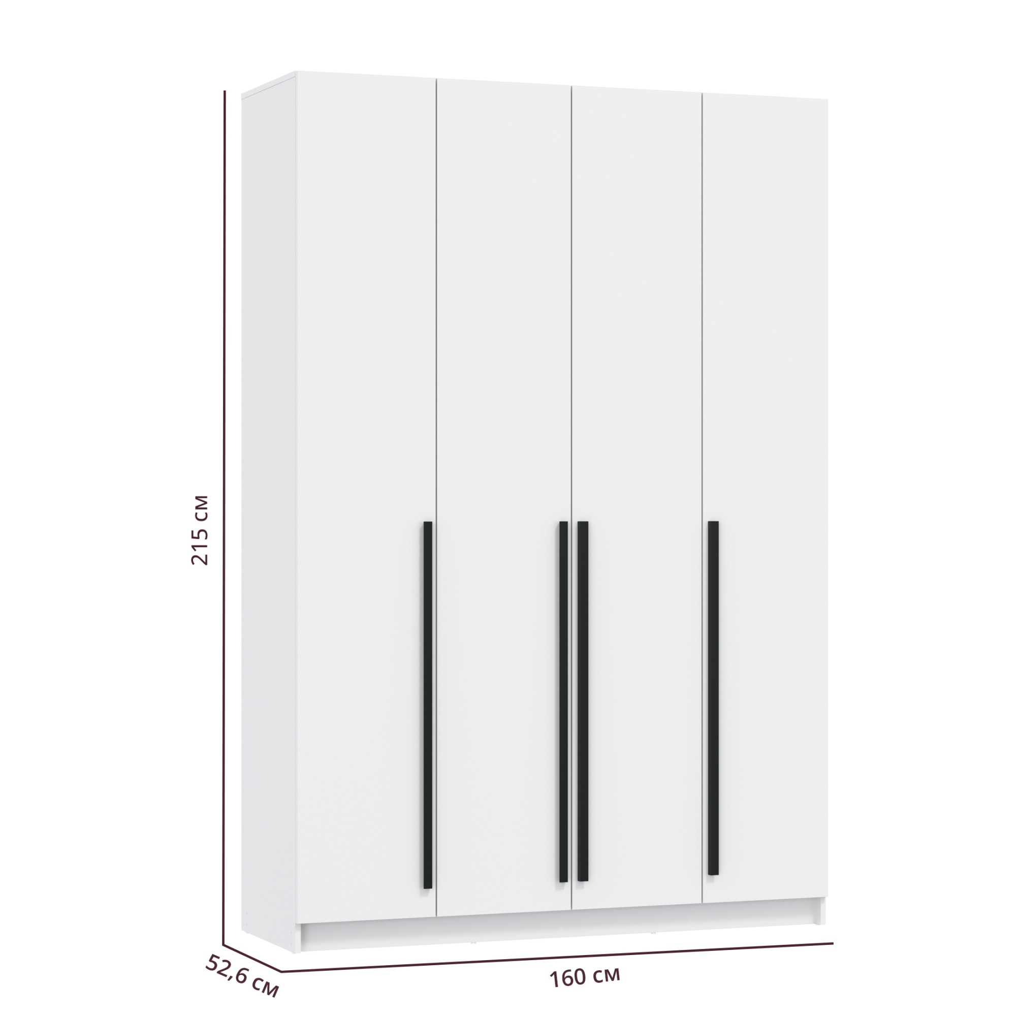 Шкаф для одежды 67.16 "Брандо" (4-х дв.) (ЛДСП белый) (h2150)