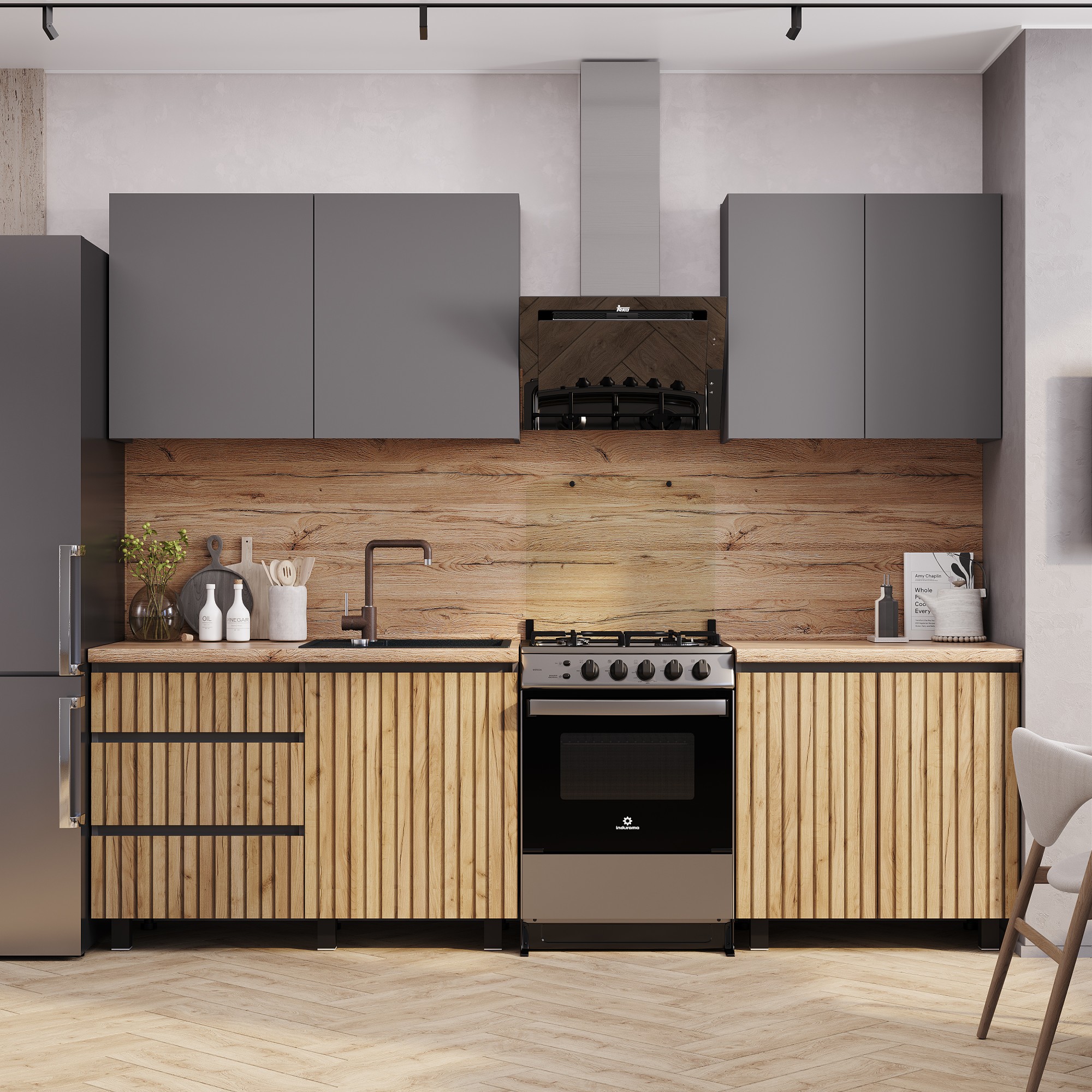 2,00 Кухня "Шерлок" крафт/графит