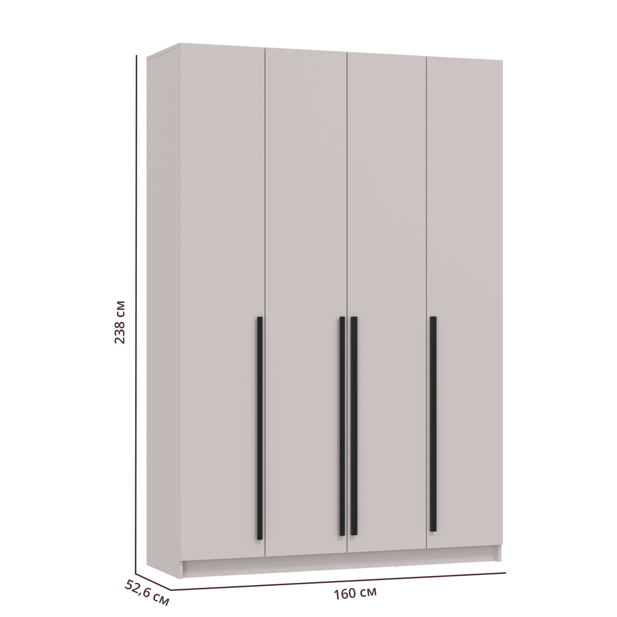 Шкаф для одежды 67.13 "Брандо" (4-х дв.) (ЛДСП кашемир) (h2400)