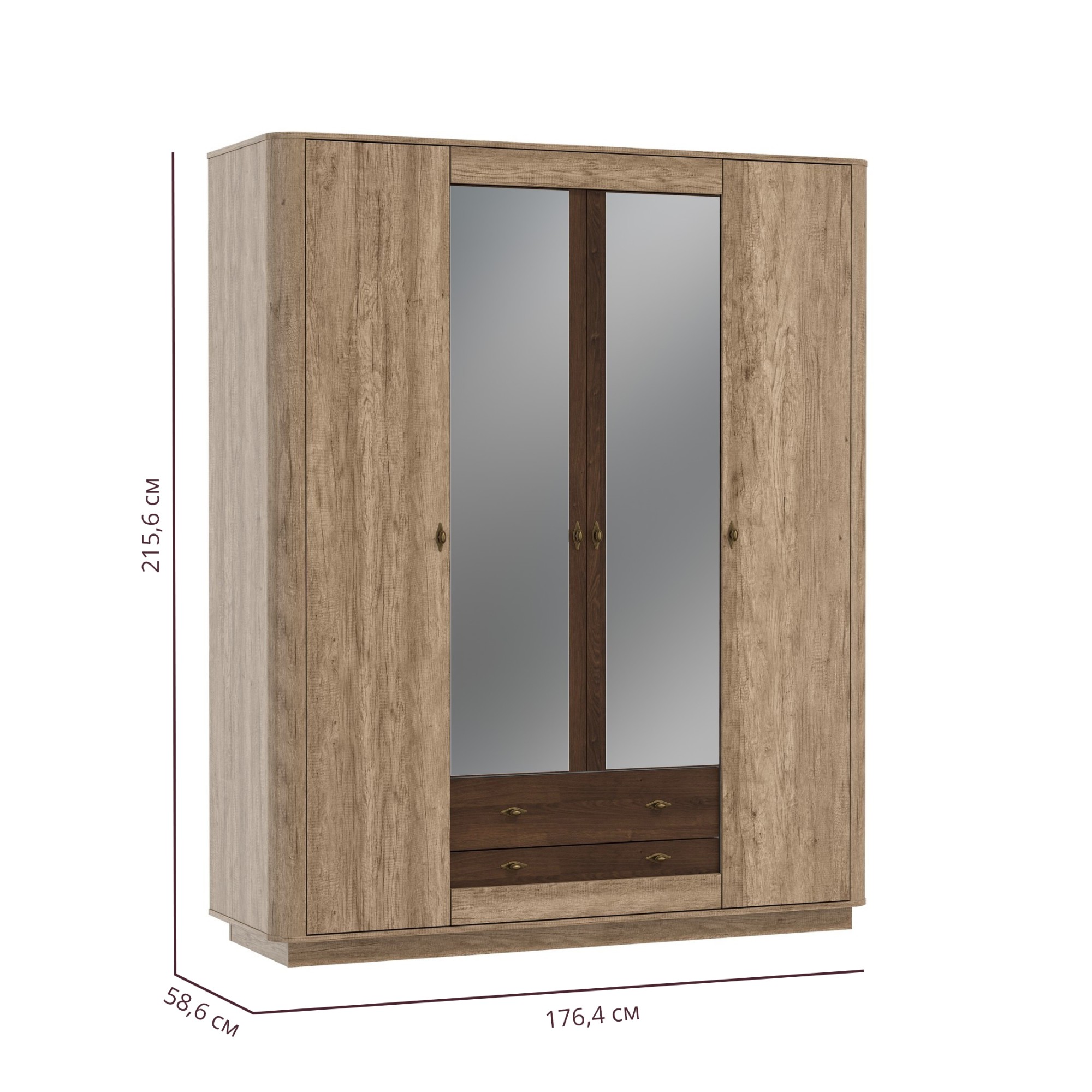 34.01 Шкаф для одежды "Фантазия" (дуб каньон/дуб кальяри)