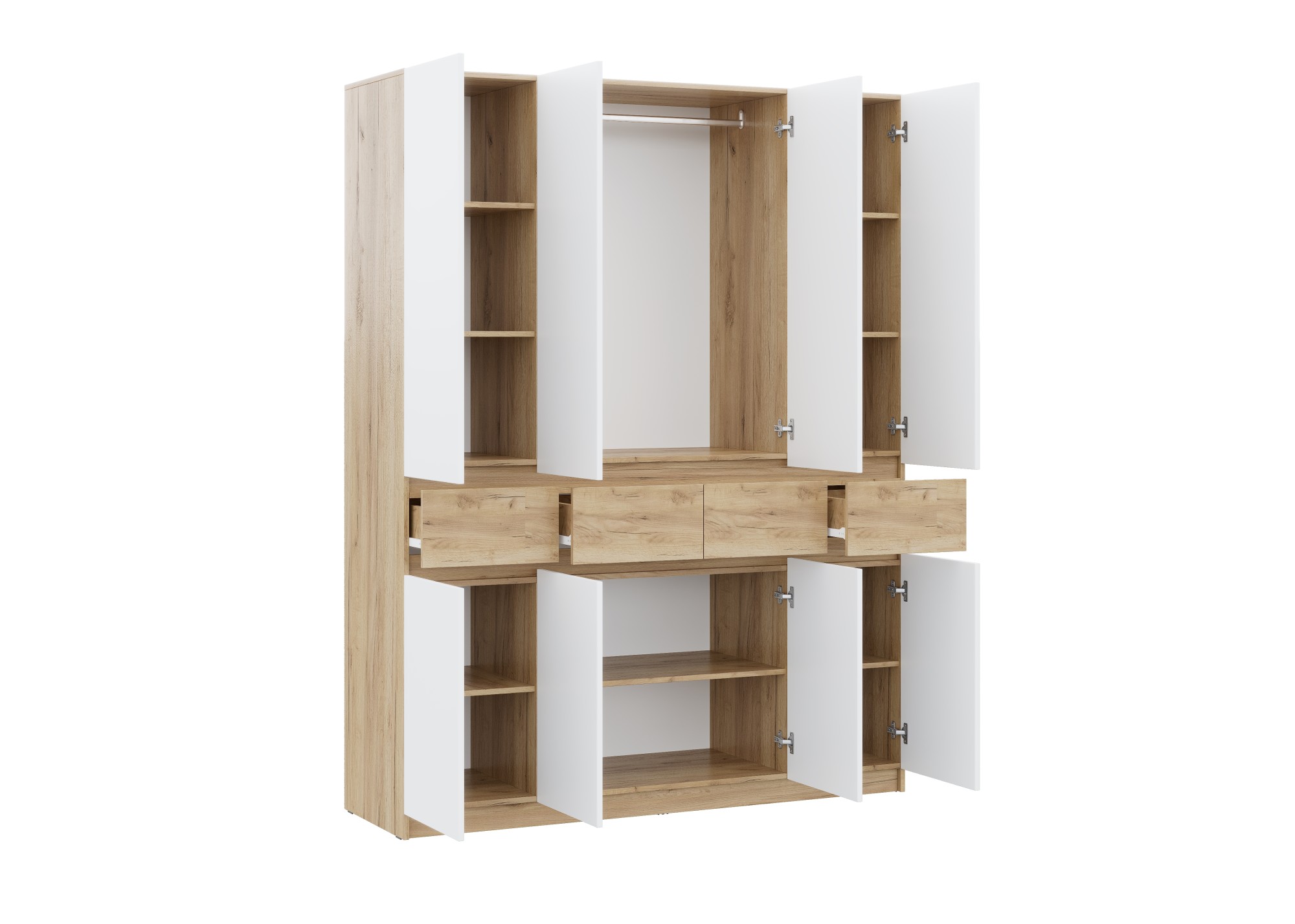 БОСТОН ЛАЙТ Шкаф ШК-004 (4-ств.) Дуб Крафт золотой/Белый (Гладкий)