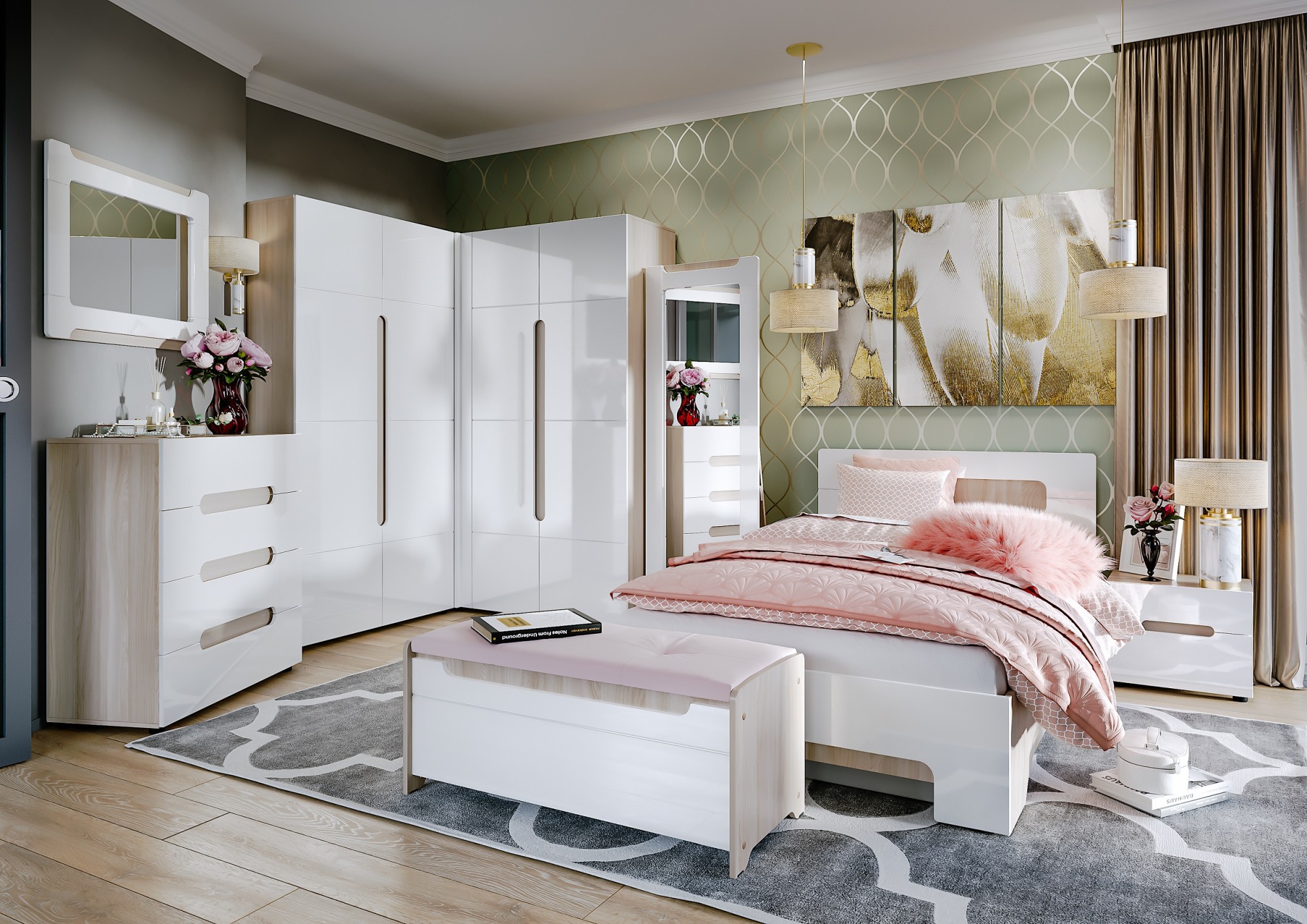 "Палермо-3" Шкаф угловой (90 град)