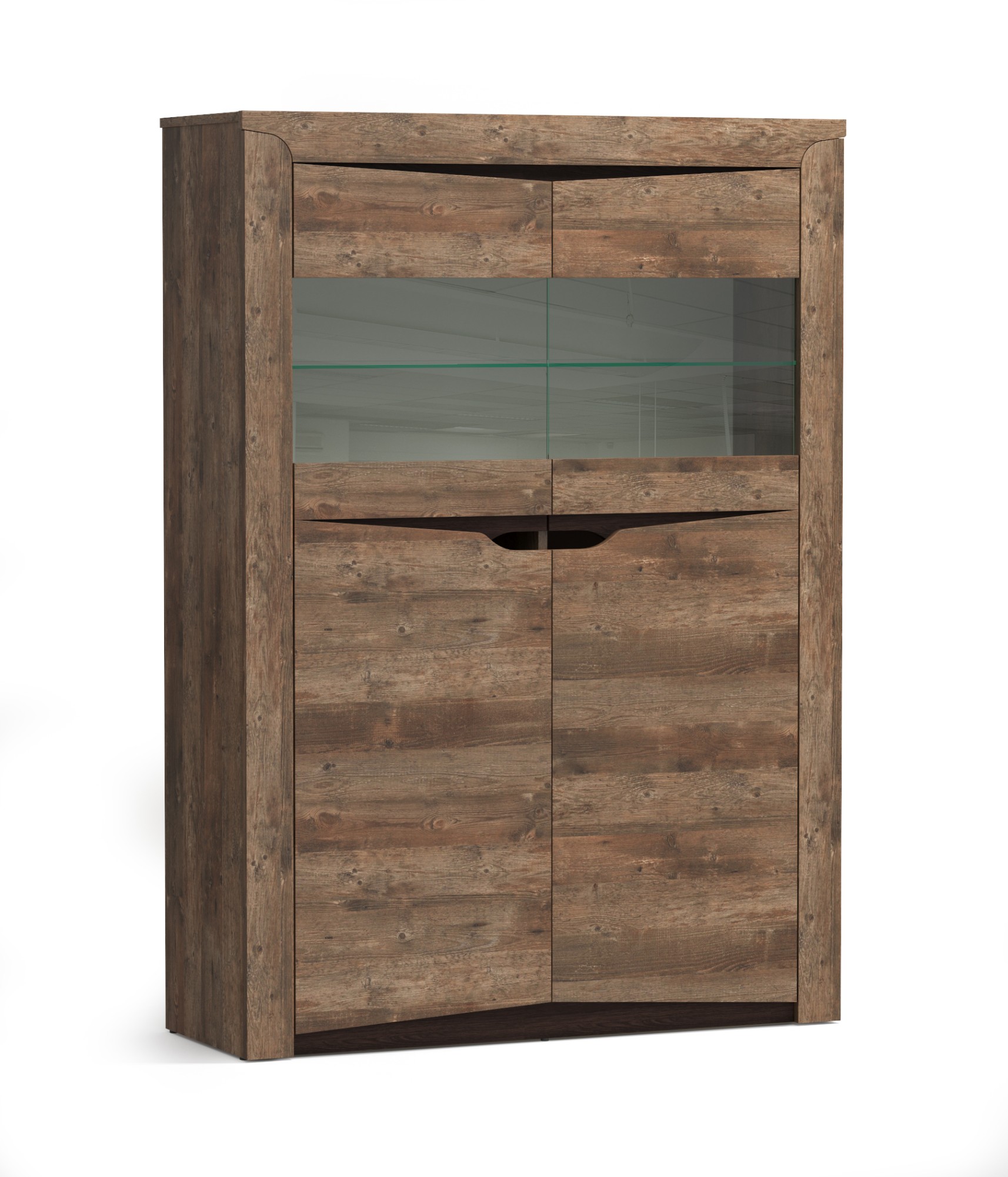 33,15 "Лючия" Шкаф комбинированный (кейптаун/венге/белый/стекло)