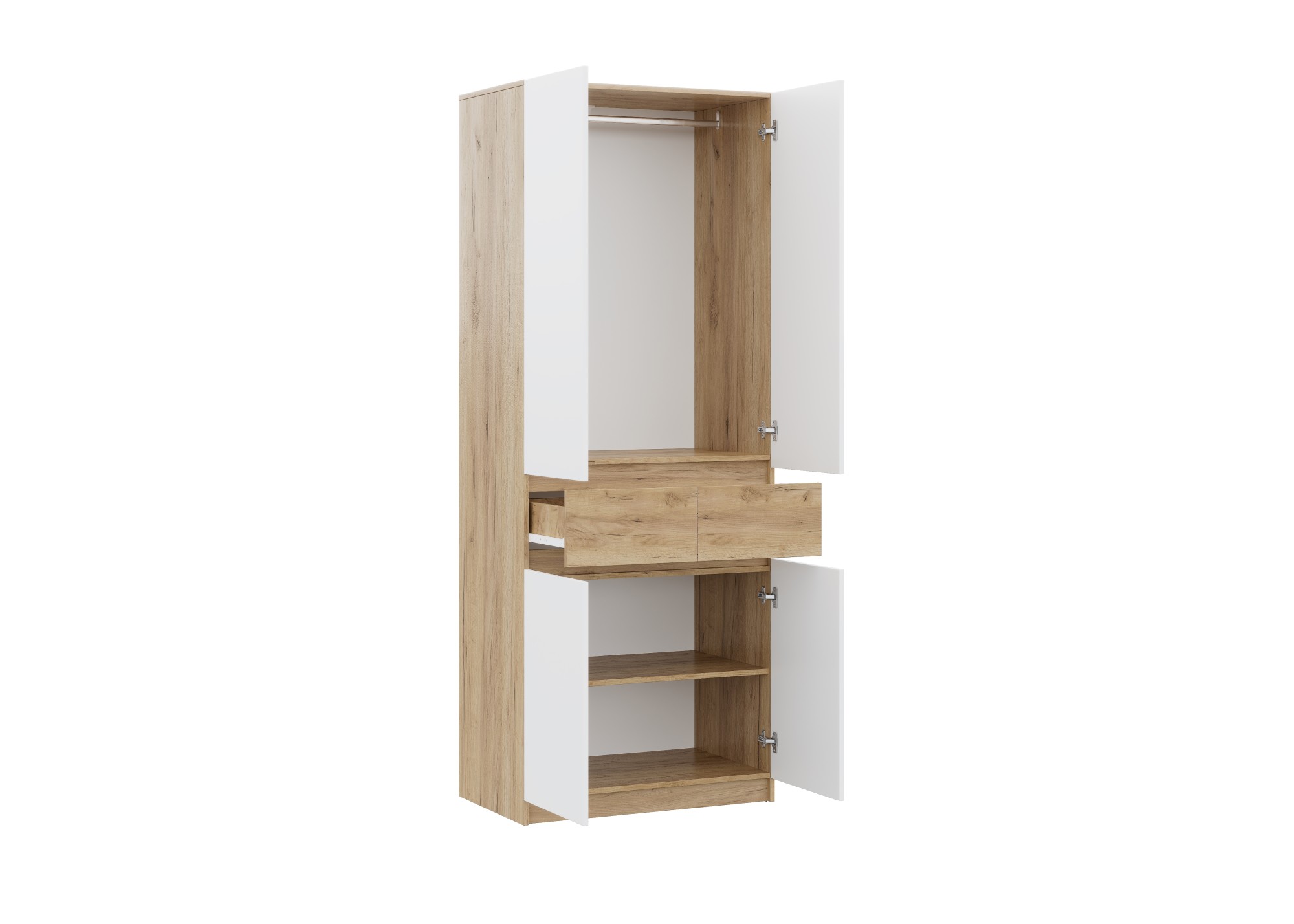 БОСТОН ЛАЙТ Шкаф ШК-002 (2-ств.) Дуб Крафт золотой/Белый (Гладкий)