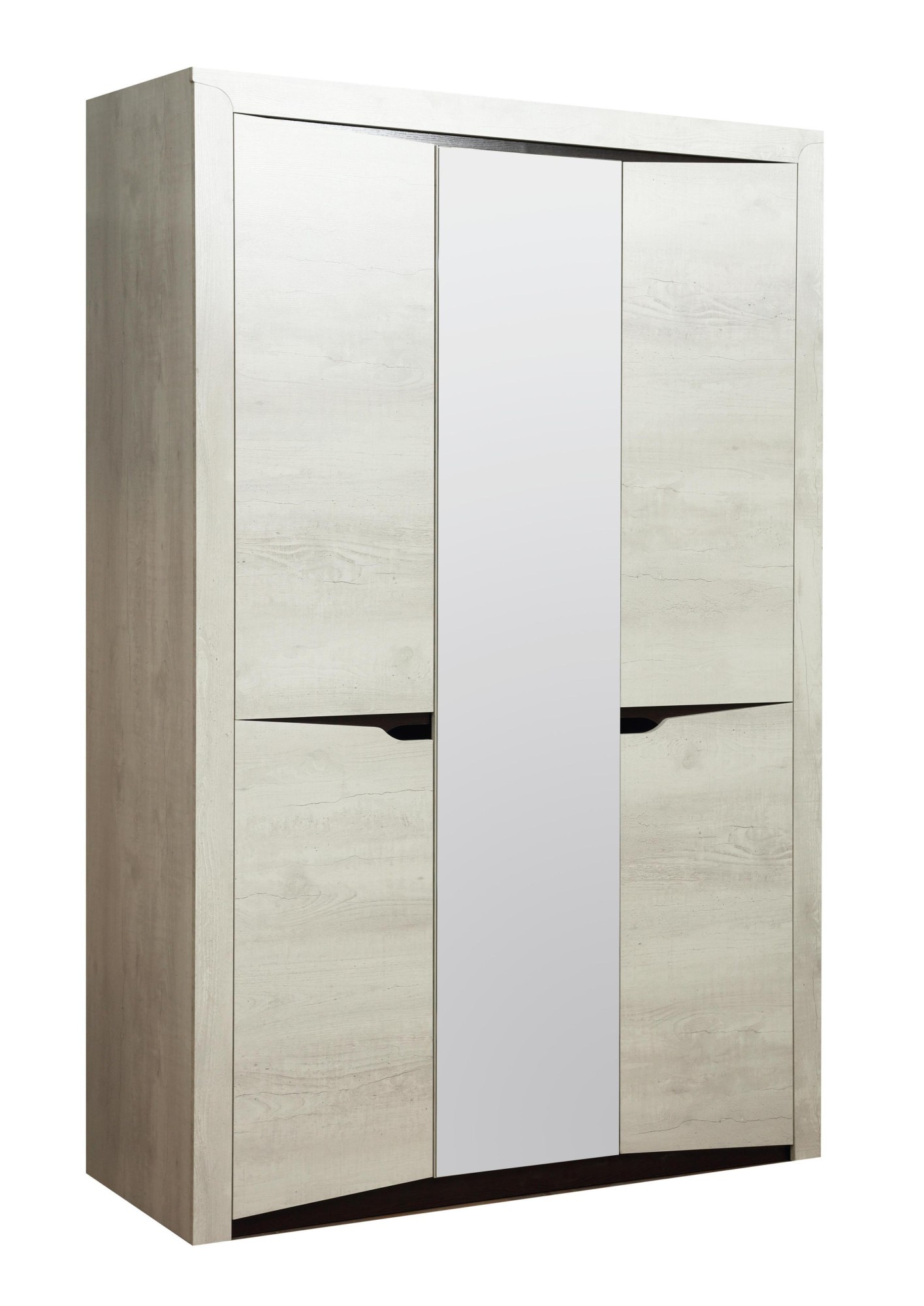 33,02 "Лючия" Шкаф для одежды 3-х дв. (бетон пайн белый/венге/белый)