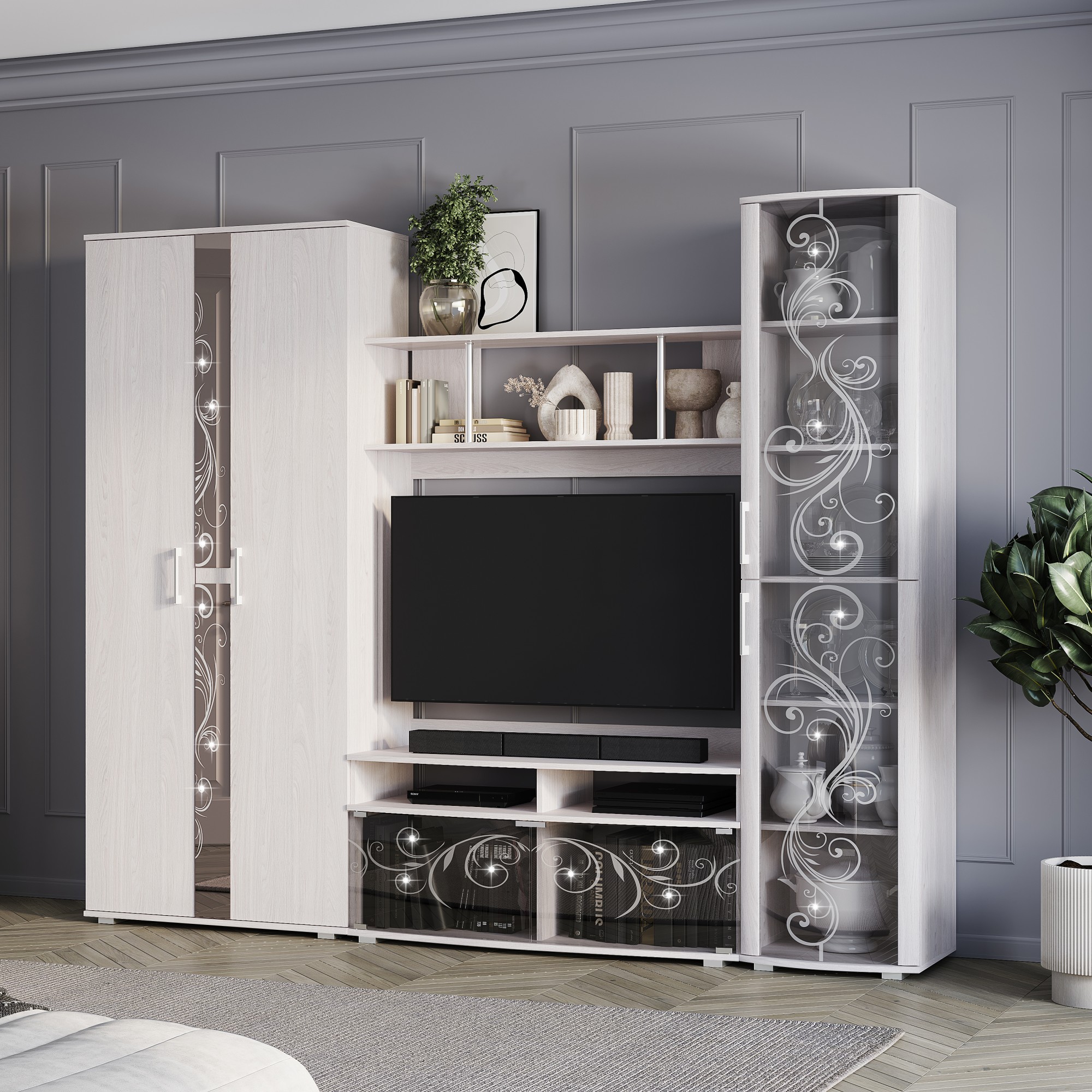 "Флоренция" Шкаф ясень белый