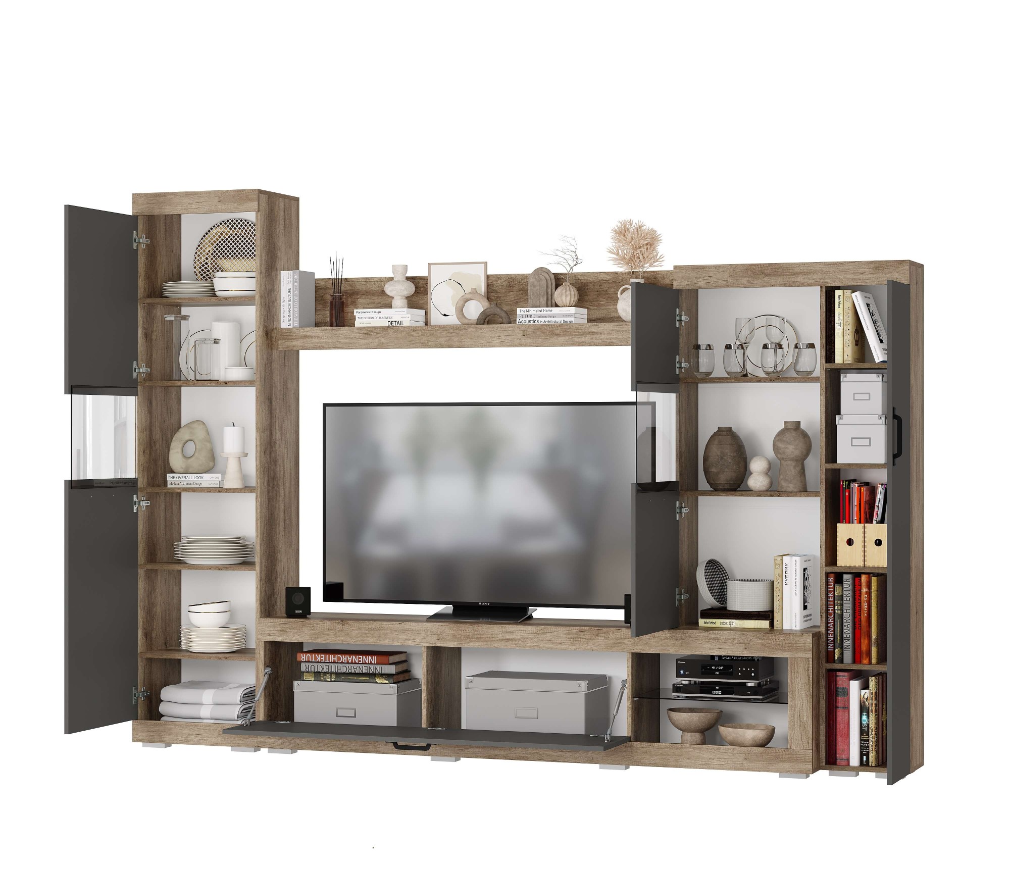 "Тесла" Гостиная Дуб каньон/Графит