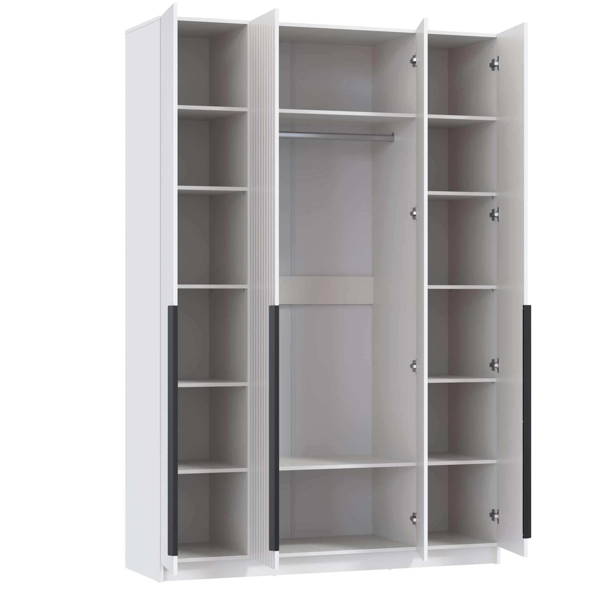 Шкаф для одежды 67.13 "Брандо" (4-х дв.) (МДФ ПВХ белый матовый) (h2400)