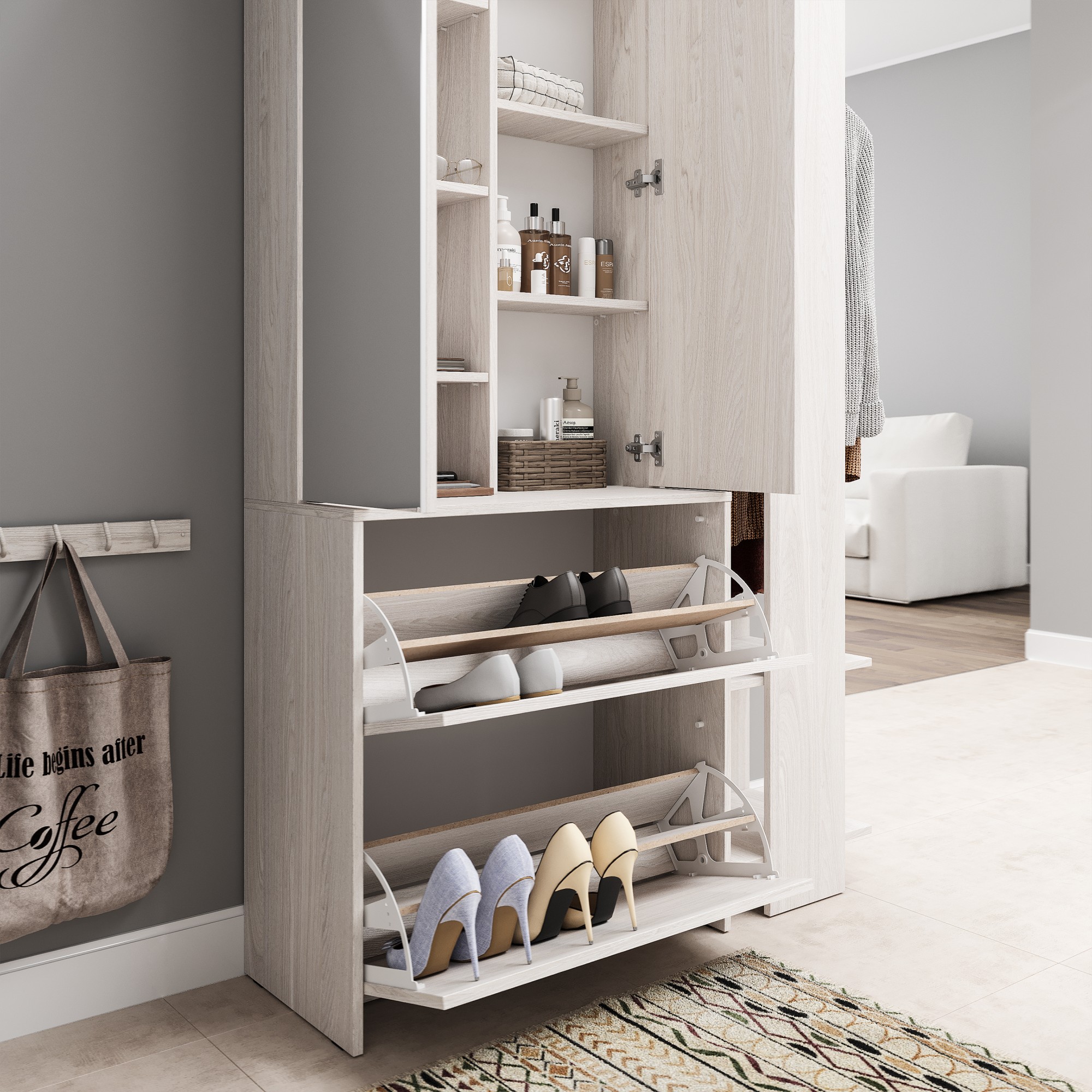 "Россо" Прихожая ПР-05 Ясень белый