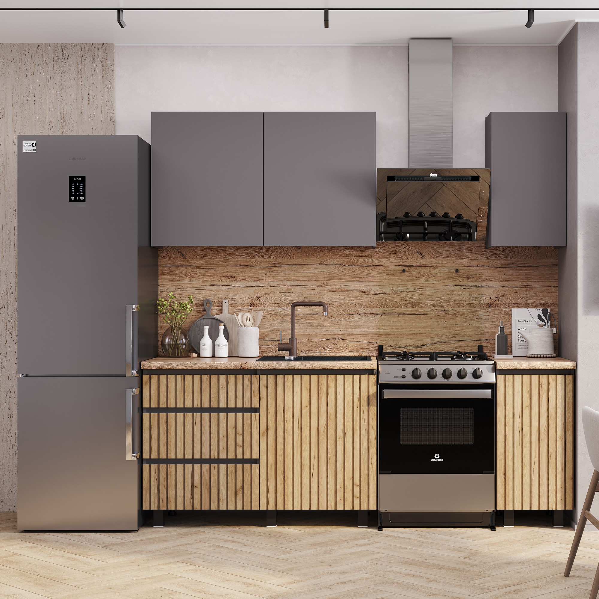 1,60 Кухня "Шерлок" крафт/графит