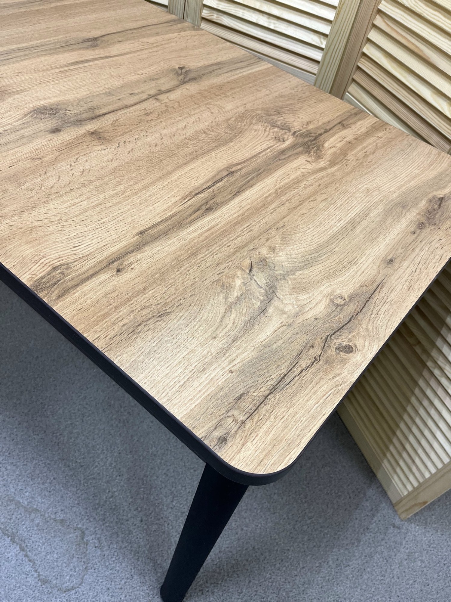 Стол Лидер пластик раздвижной вставка 300мм черный матовый